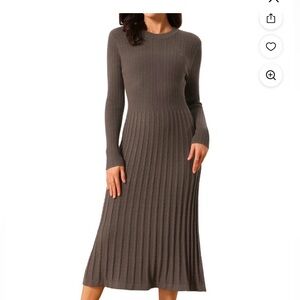 NEW Coffee Long Sleeve Sweater Dress